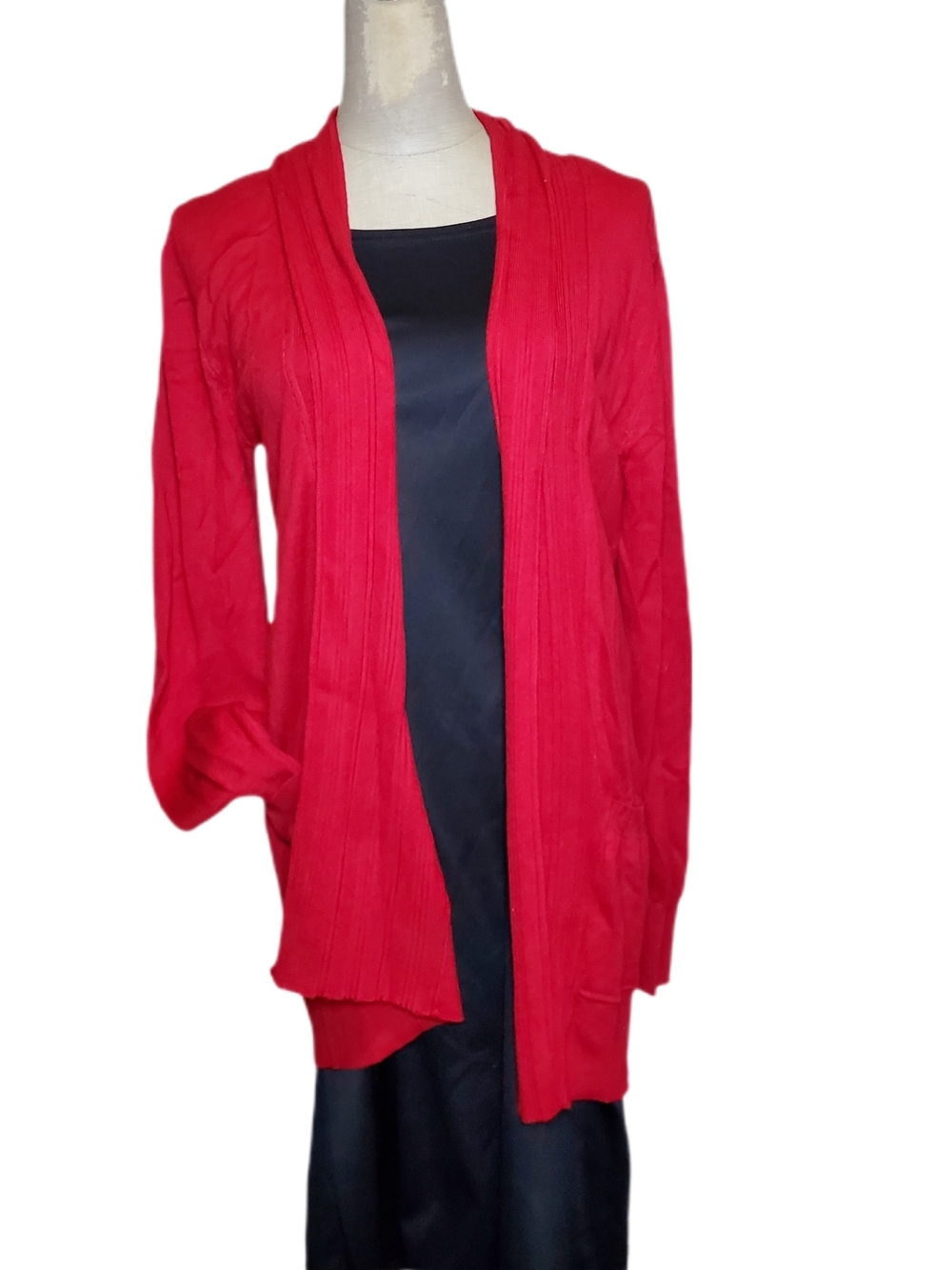 Cielo Red Open-Front Women's Cardigan Sweater Sz M